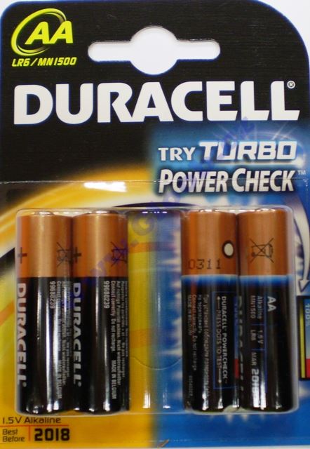 Baterie AA basic+turbo LR6/MN1500 Duracell.